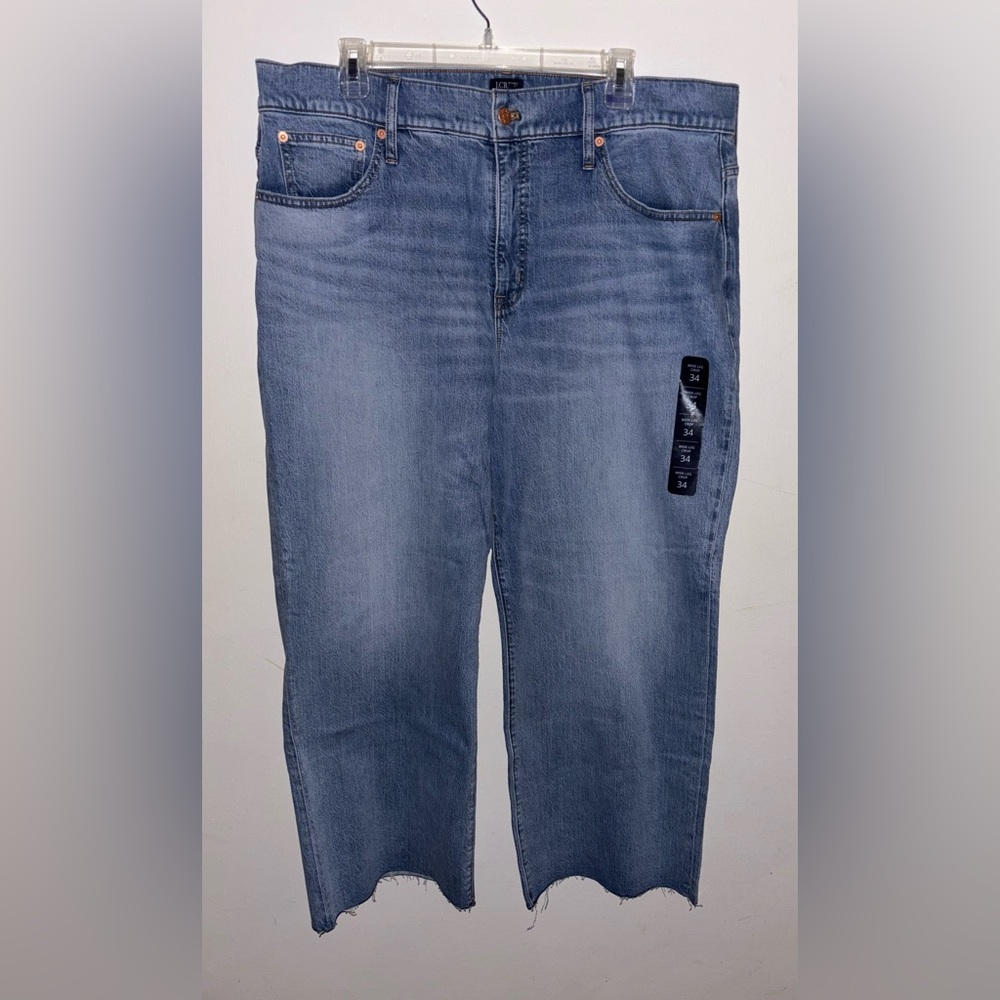 NWT J.Crew Wide-leg cropped jean in all-day stretch Size 34 Denim Casual Summer